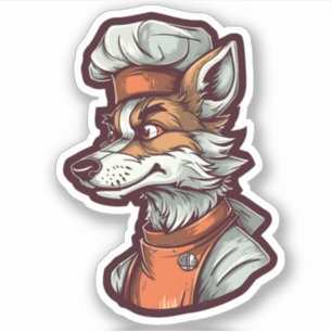 Geweldige Wolf Chef Schattig Diergrafisch Sticker