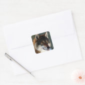 Geweldige Wolf Head Vierkante Sticker (Envelop)
