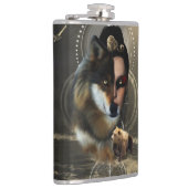 Geweldige wolf met een fee heupfles (Rechts)