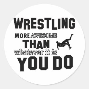 Geweldige worstelen design ronde sticker