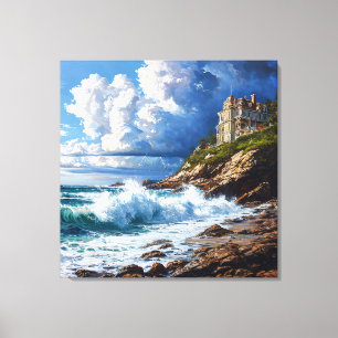 Geweldige zeegezichtschildering canvas afdruk