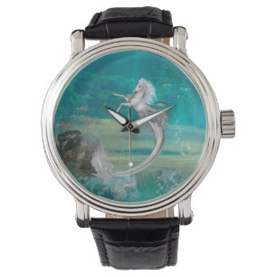 Geweldige zeepaardje in de diepzee horloge