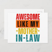 Geweldige zoals mijn schoonmoeder briefkaart (Voorkant / Achterkant)