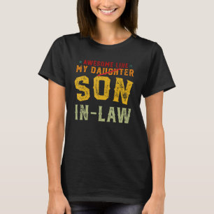 Geweldige zoals mijn schoonzoon Retro Vaders Dag T-shirt