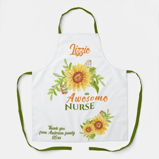 Geweldige zonnebloempron schort (Voorkant)