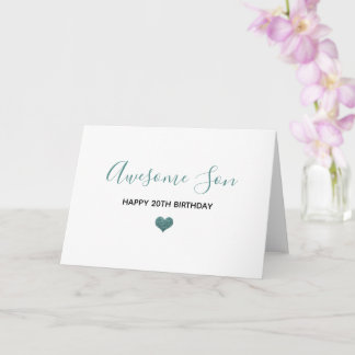 geweldige zoon Happy Birthday blauw grijs glitter Kaart