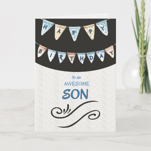 Geweldige zoon Happy Birthday Kaart (Voorkant)