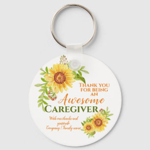 Geweldige Zorgverlener Floral Sunflower Appreciati Sleutelhanger
