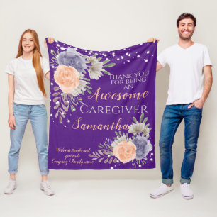 Geweldige zorgverlener Hartelijk dank, Floral Fleece Deken