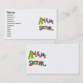 Geweldige zuster T-shirts en cadeautjes Visitekaartje (Voorkant / Achterkant)