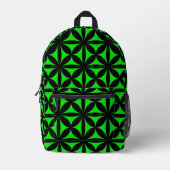 Geweldige Zwart en Groen Modern / Retro Print Bedrukte Rugzak (Voorkant)