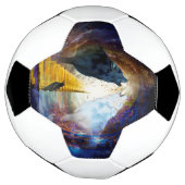 Geweldige zwarte en witte wolf voetbal (Gedraaid)