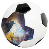 Geweldige zwarte en witte wolf voetbal (Drie kwart)