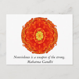 Geweldloosheid is een wapen van de sterken. - Gand Briefkaart