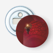 Gewelfde ingang en verlichte lantaarn button flesopener (Voorkant)