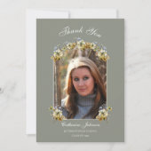 Gewelfde Saliegroen Bloemstuk Afstuderen Bedankkaart (Voorkant)