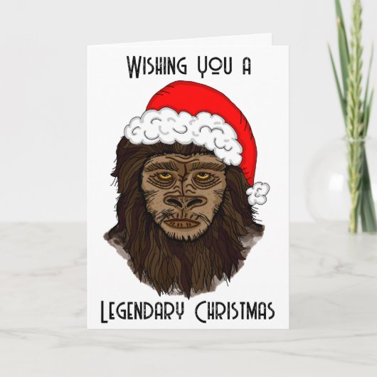 Gewenst een legendarisch Kerstmis Funny Bigfoot Kaart (Voorkant)