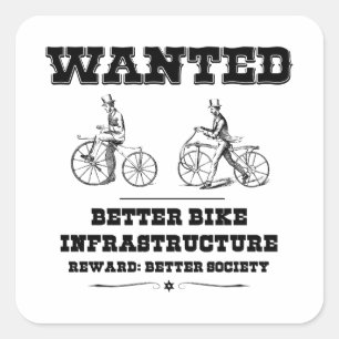 Gewenste Betere Bike-infrastructuur Vierkante Sticker