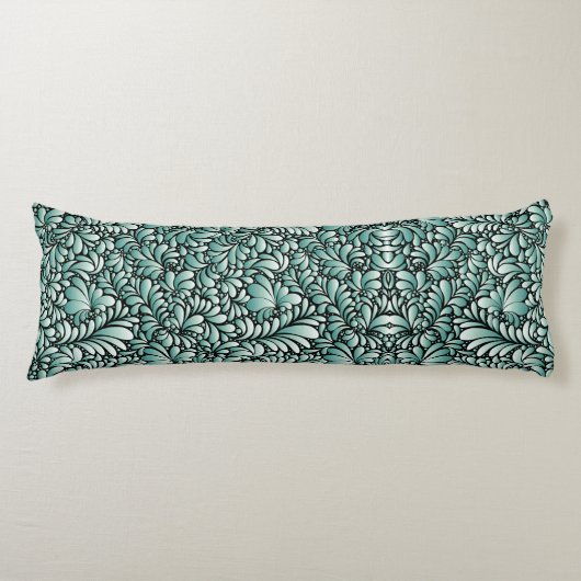 Gewenste Fleur Patroon in Minty Green Lichaamskussen (Voorkant)