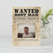 Gewenste Getuige Bruidsjonker Grappige Foto Uitnod (Staand voorkant)