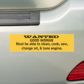 GEWENSTE GOEDE VROUW BUMPERSTICKER (Op auto)