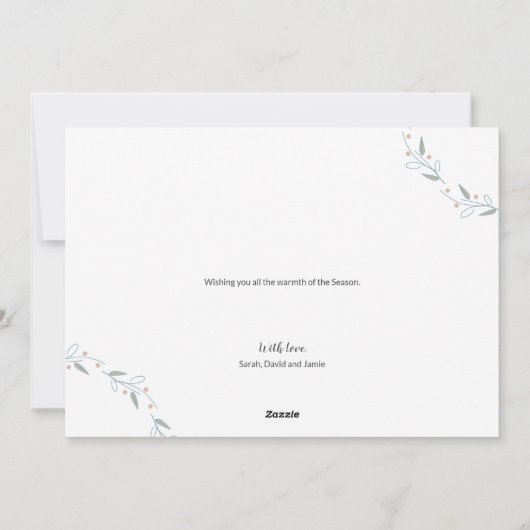 Gewenste groene eenvoudige kerstfamilie feestdagenkaart (Achterkant)