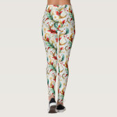 Gewervelde kerstbloemen leggings (Achterkant)