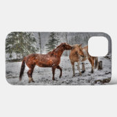 Gewervelde paarden in de sneeuwreeks Case-Mate iPhone case (Achterkant (horizontaal))