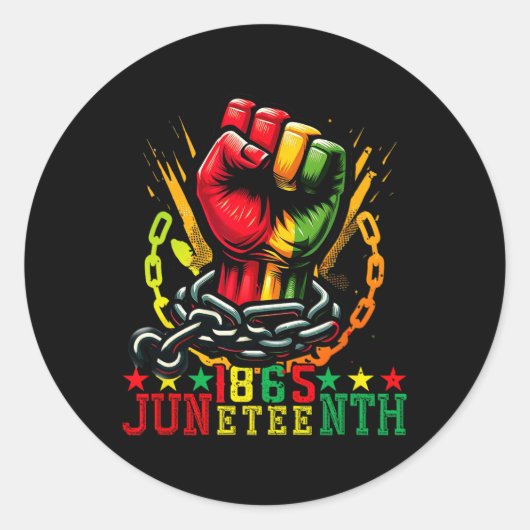 Gewettigd juni 1865 ronde sticker (Voorkant)