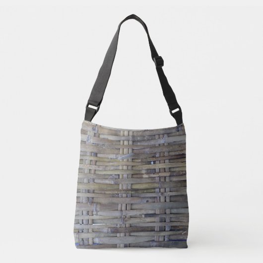 Geweven bamboe crossbody tas (Voorkant)