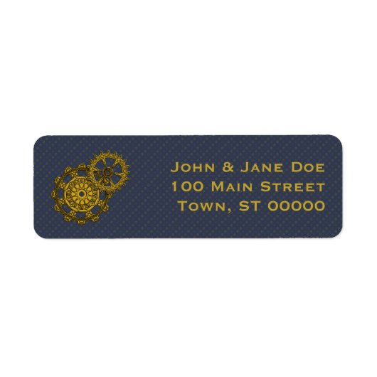 Geweven Clockwork Retouradreslabel Etiket (Voorkant)