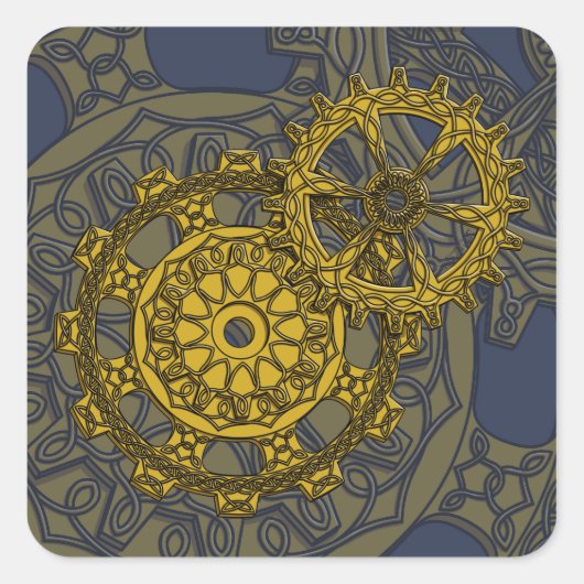 Geweven Clockwork Sticker (Voorkant)