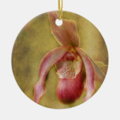Geweven Dame Slipper Orchid Keramisch Ornament (Voorkant)