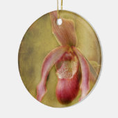 Geweven Dame Slipper Orchid Keramisch Ornament (Links)