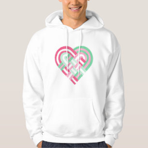 Geweven Hart Abroseksueel Pride Vlag Roze Groen Hoodie