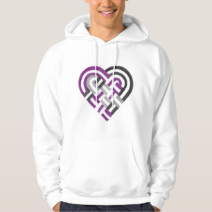 Geweven Hart Ace Asexual Pride Flag Paarse Grijs Hoodie
