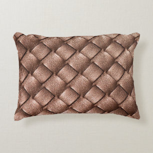 Geweven leer, bronzen kleur achtergrond. accent kussen