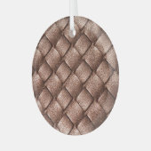 Geweven leer, bronzen kleur achtergrond. glas ornament (Voorkant links)