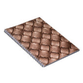 Geweven leer, bronzen kleur achtergrond. notitieboek (Rechterzijde)