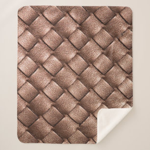 Geweven leer, bronzen kleur achtergrond. sherpa deken
