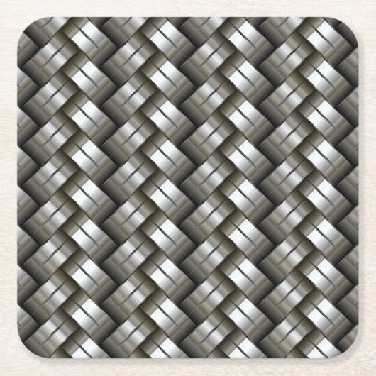 Geweven metalen patroon vierkante kartonnen onderzetter (Voorkant)