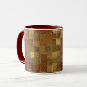Geweven monochroom bruin tartan plaid. mok