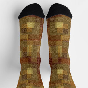 Geweven monochroom bruin tartan plaid. sokken