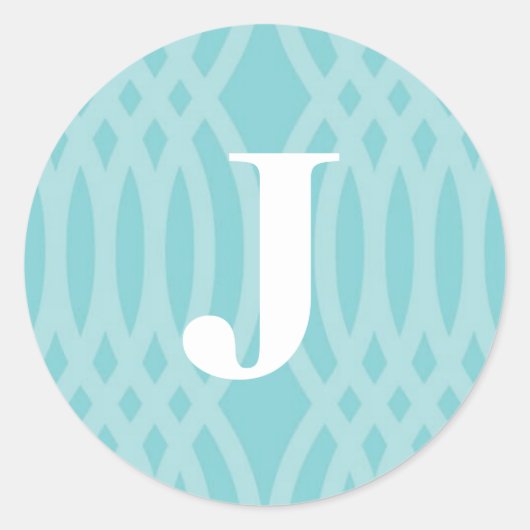  geweven monogram - letter J Ronde Sticker (Voorkant)