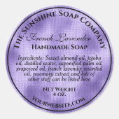 geweven paarse foliesap ronde sticker (Voorkant)