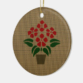 geweven poinsetta keramisch ornament (Links)