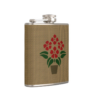Geweven Poinsettia Heupfles