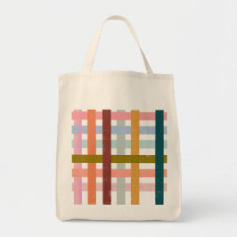 Geweven rolstrepen tote bag