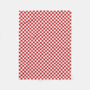 Geweven rood en wit betegeld patroon fleece deken