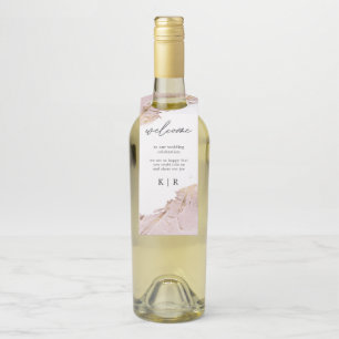 geweven roos gouden bruiloft fles hanger Labels